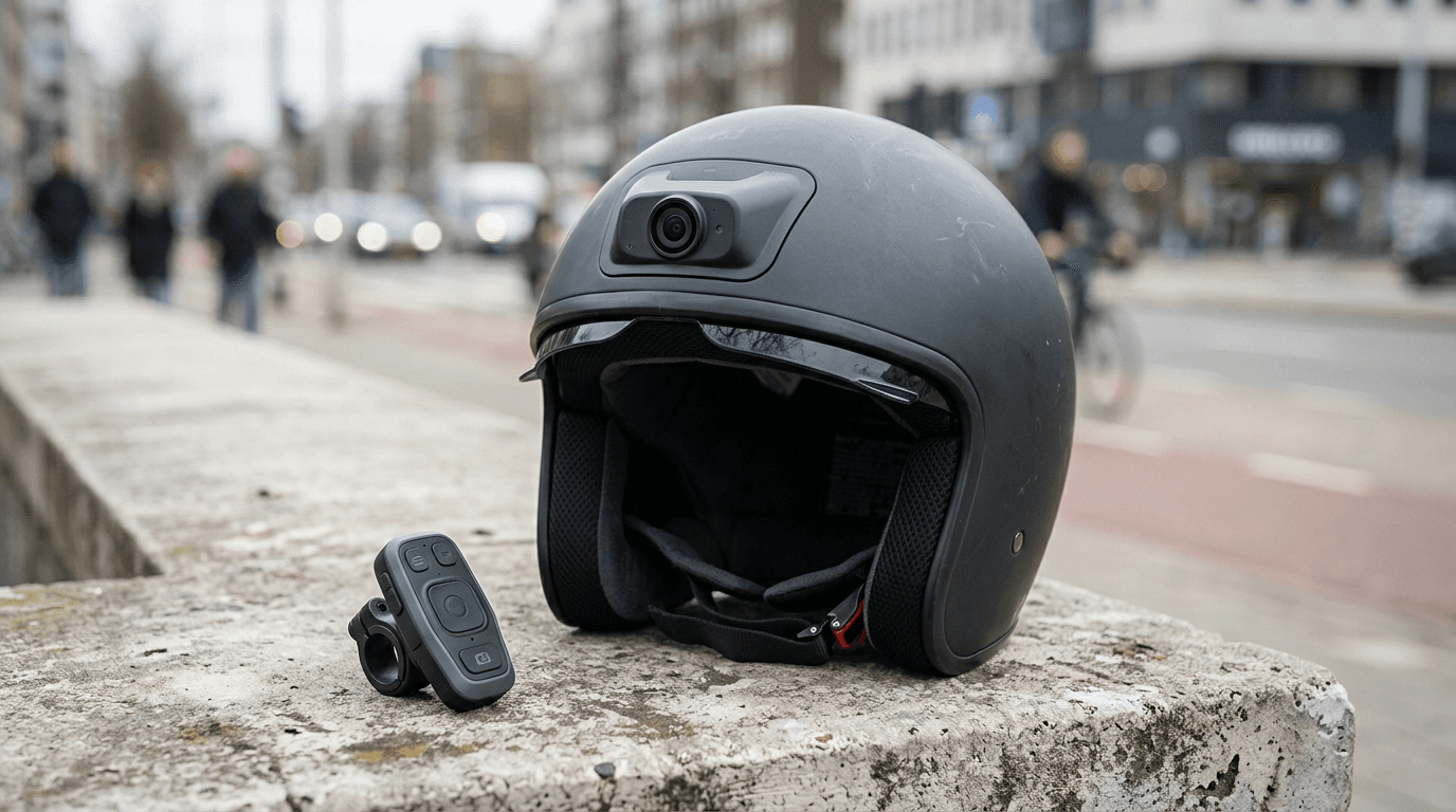 Motorcycle Helmet with Built-In Camera and Bluetooth for Gig Delivery Riders 2026